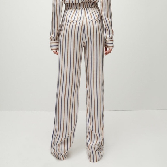 Veronica Beard Twill Grigore Striped Wide-Leg Pants Size 12 - Picture 3 of 16